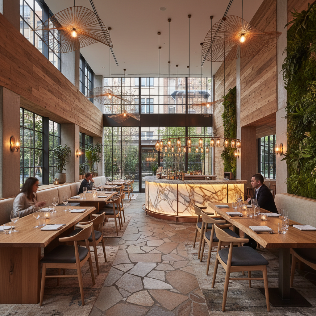 Şık bir restoran iç mekan tasarımı