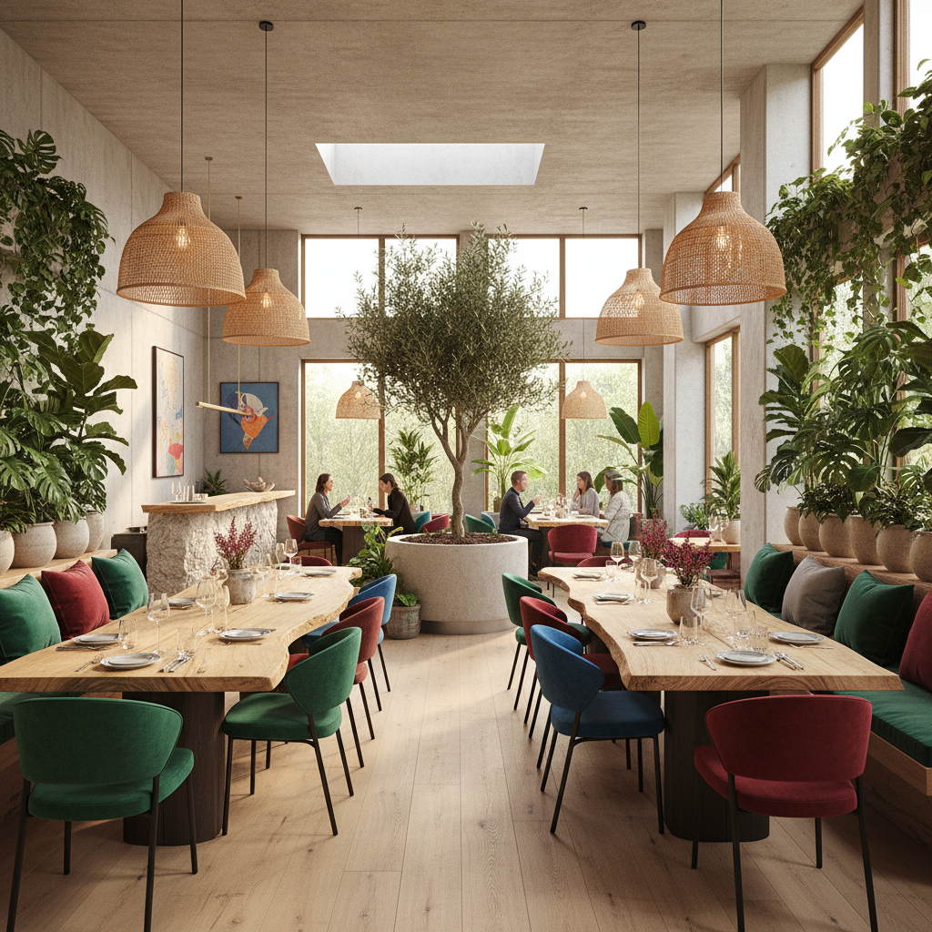 Modern restoran iç mekanı detayları