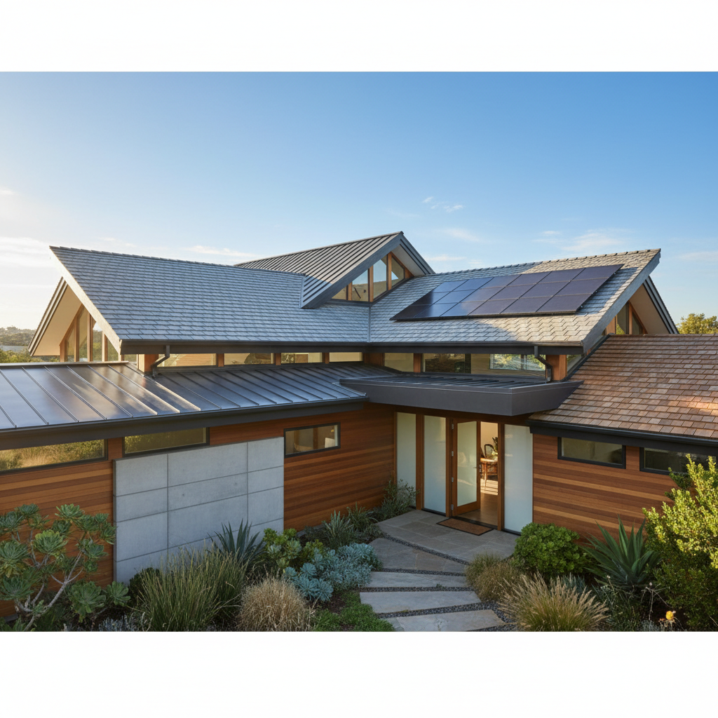 Yeni yenilenmiş bir çatı görüntüsü