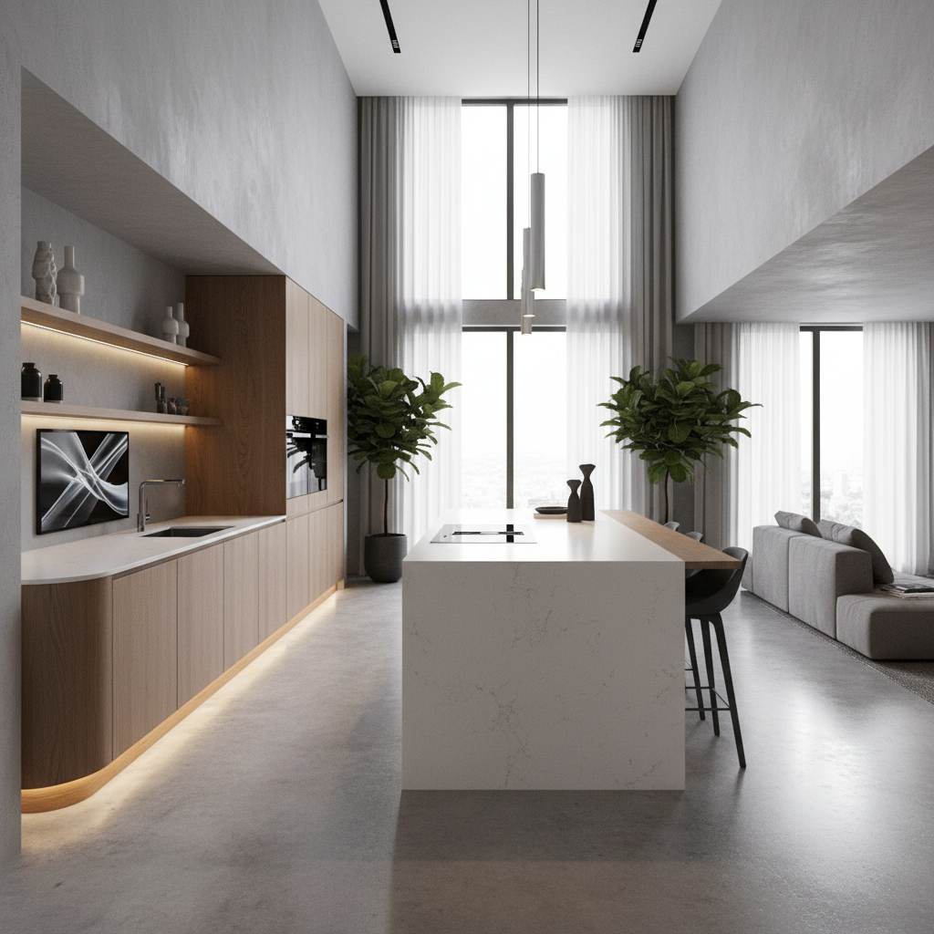 Modern bir mutfak yenileme tasarımı