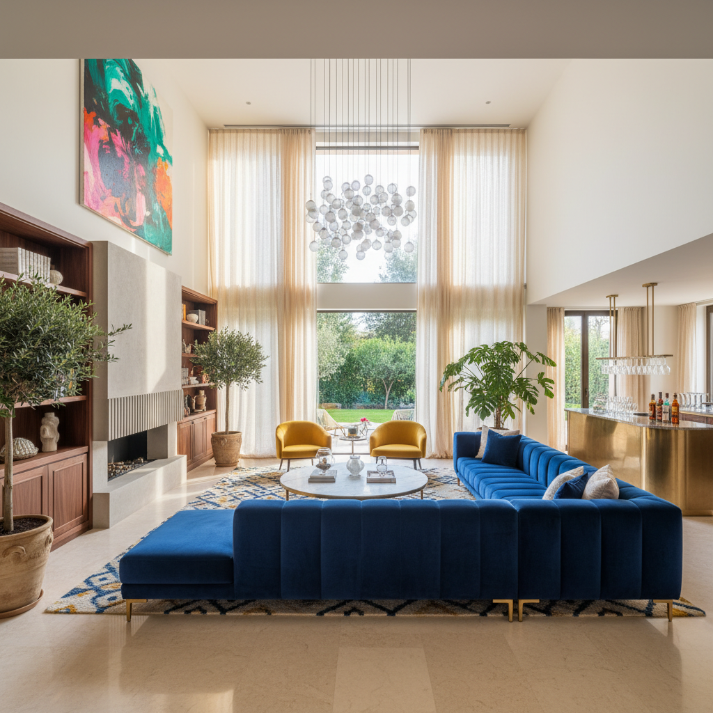 Güzel bir şekilde yenilenmiş villa iç mekan tasarımı