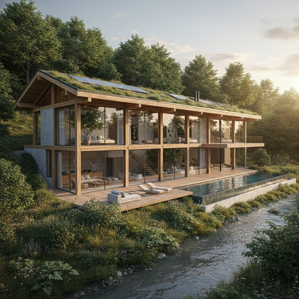 Modern villa tasarımı, doğayla uyumlu mimari