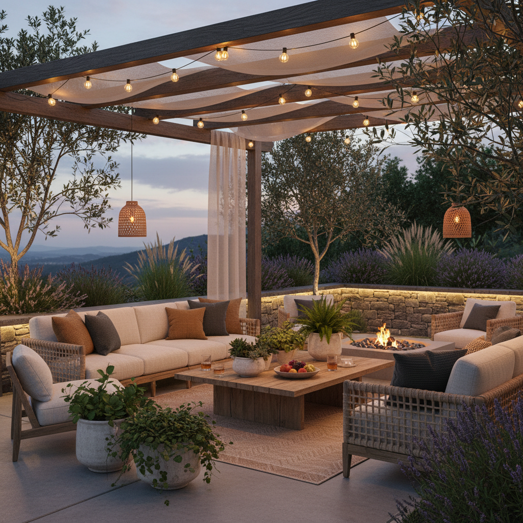 Şık ve konforlu bir dış mekan yaşam alanı