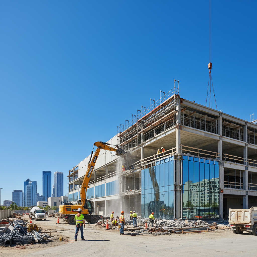 Ticari tadilat sürecini gösteren bir inşaat sahası.