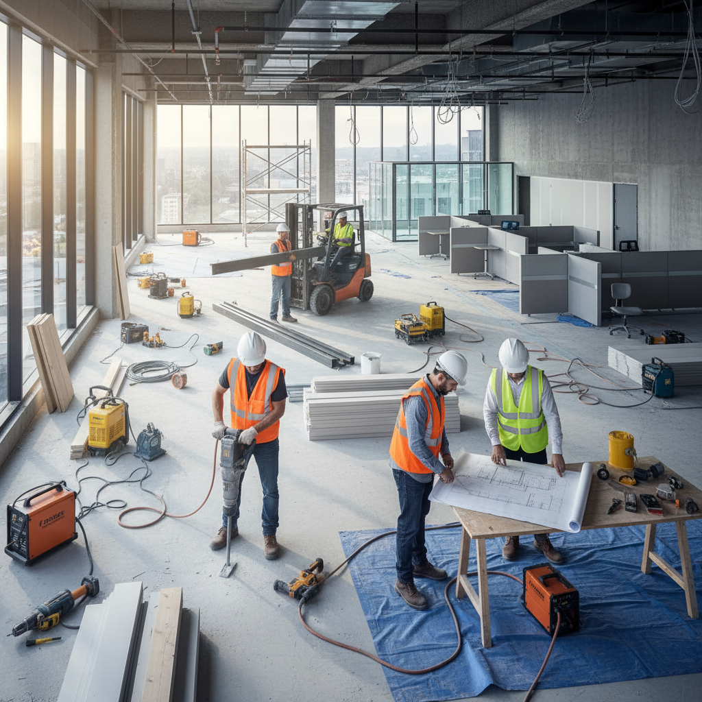 Ticari tadilat sürecindeki inşaat alanı