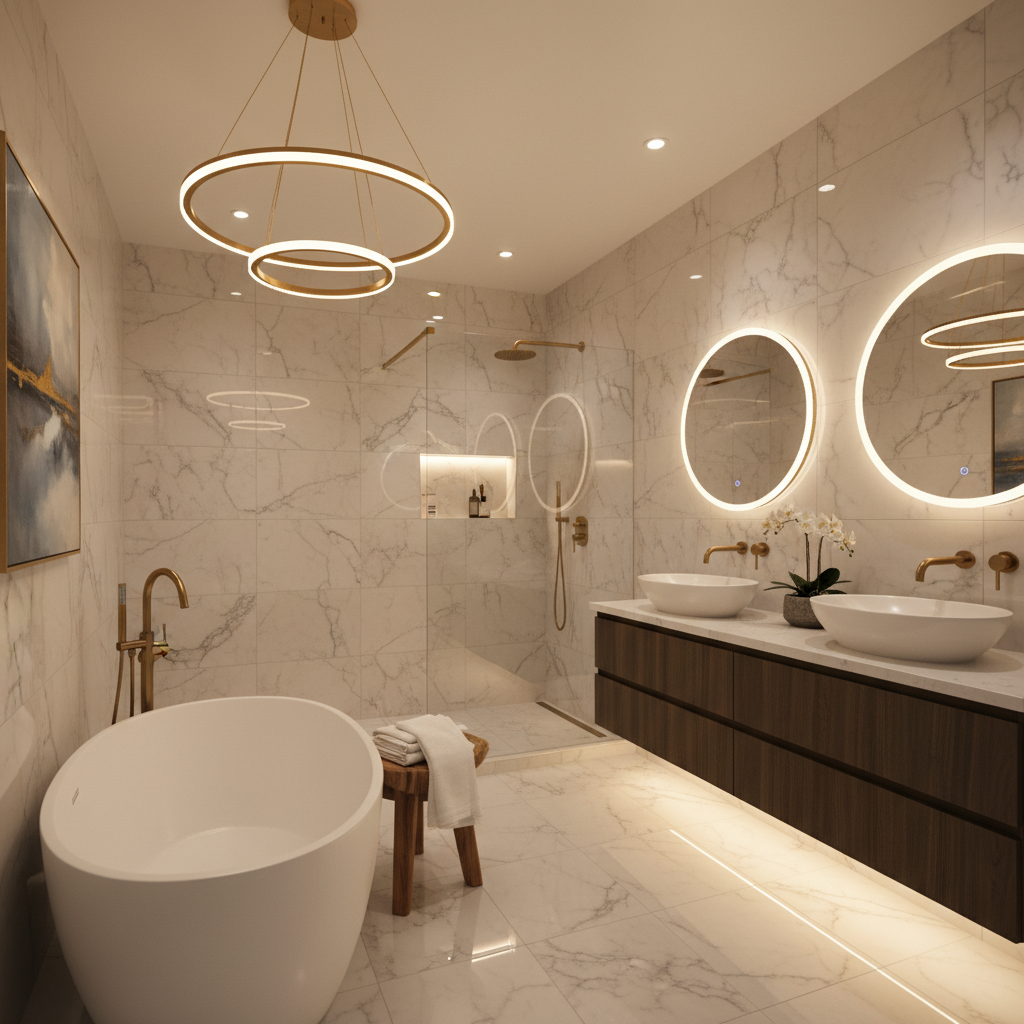 Modern ve şık bir banyo renovasyonu örneği
