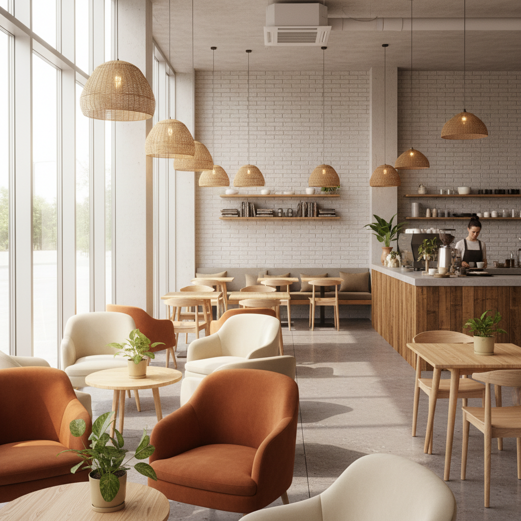 Modern cafe iç mekan tasarımı