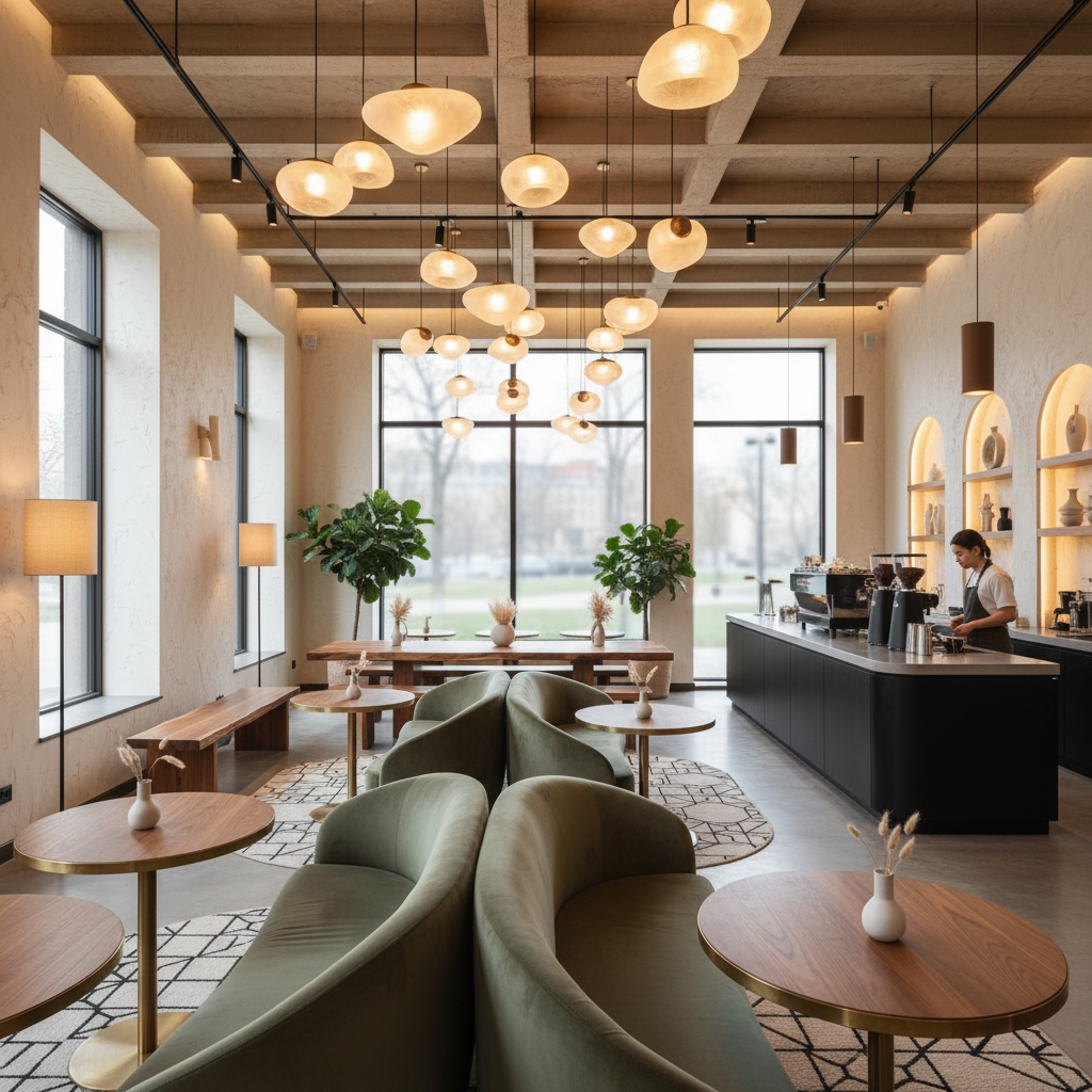 Modern bir kafe iç tasarımı