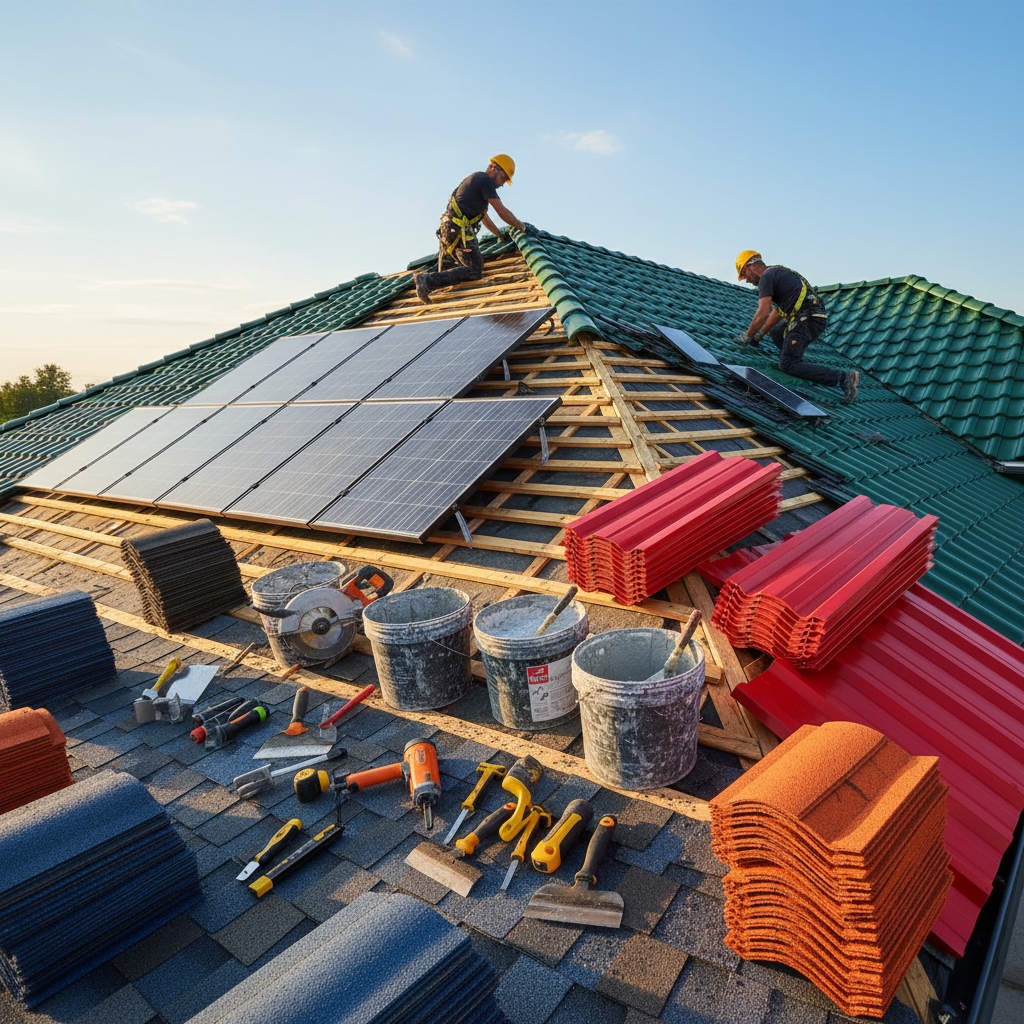 Çatı aktarma sürecini gösteren bir sahne.