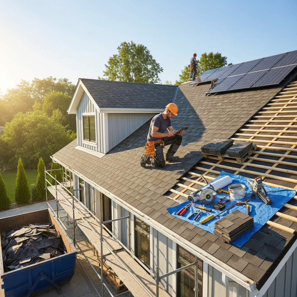 Çatı tadilatı yapan bir uzman