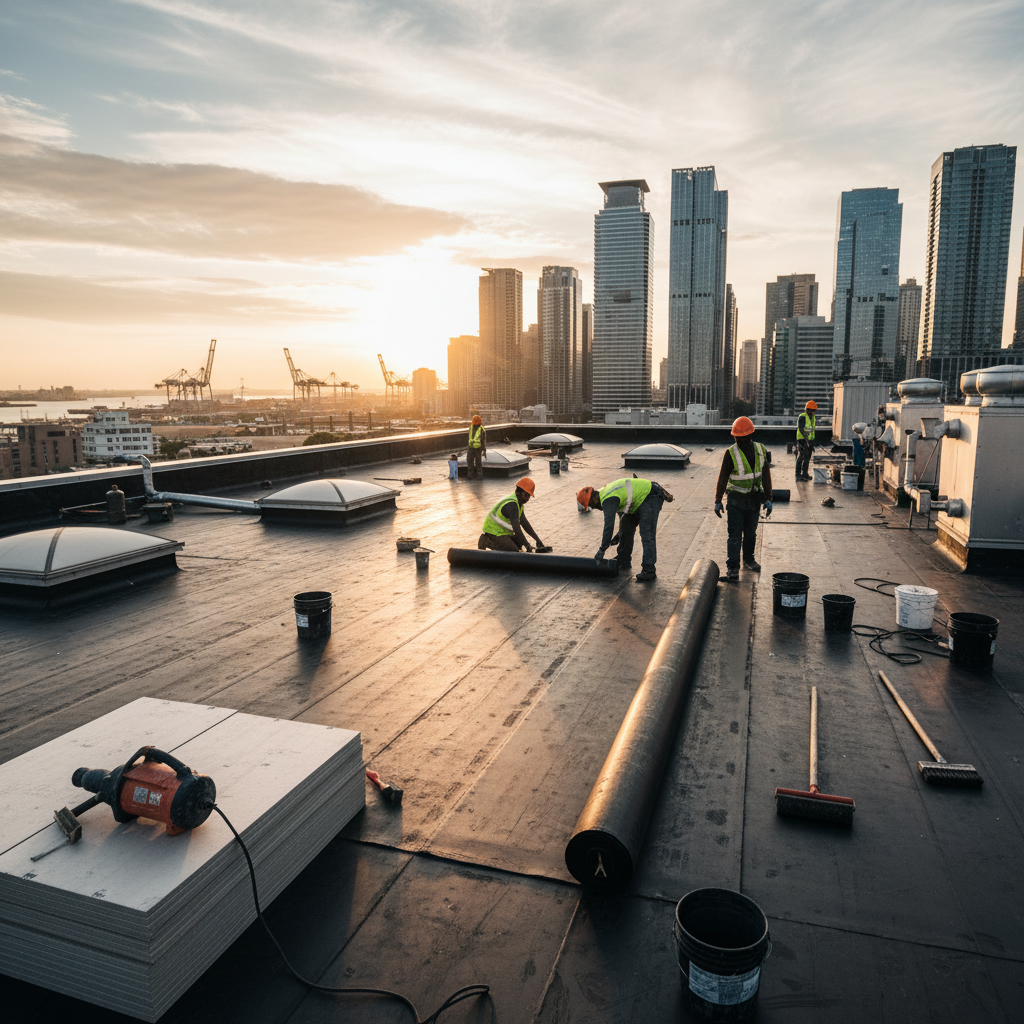 Bir çatı su yalıtım uygulaması