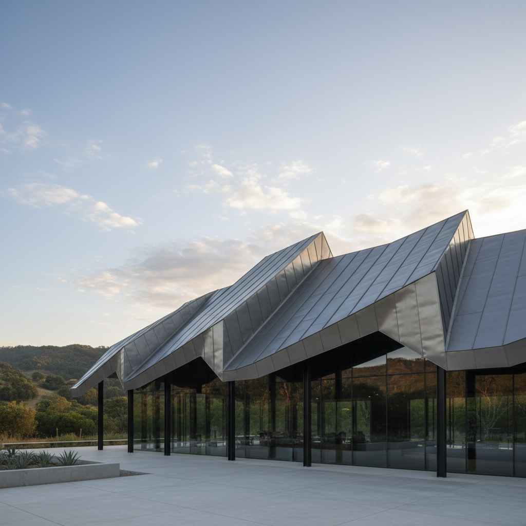 Modern çelik çatı sistemi örneği