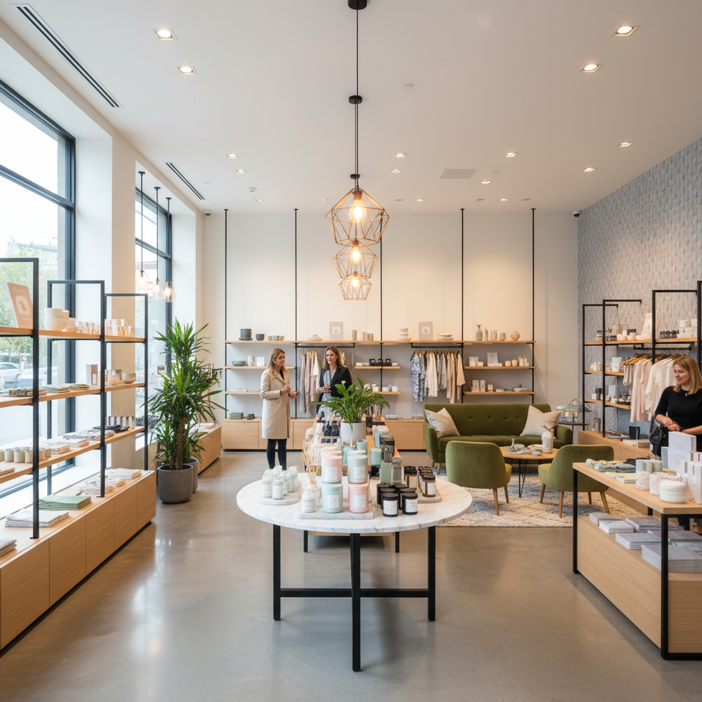 Modern dükkan tadilatı iç mekan görüntüsü