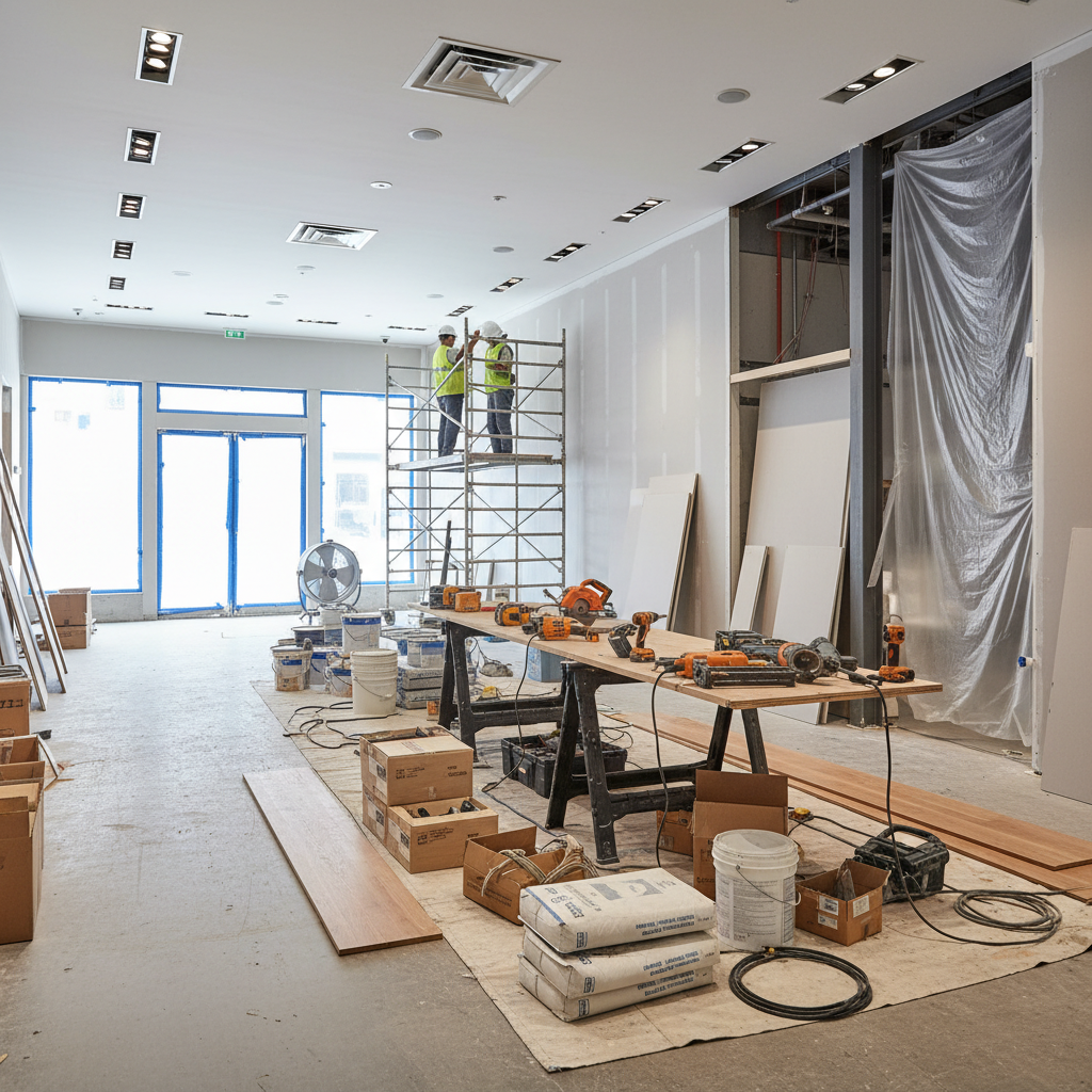 Modern bir dükkanın tadilat süreci