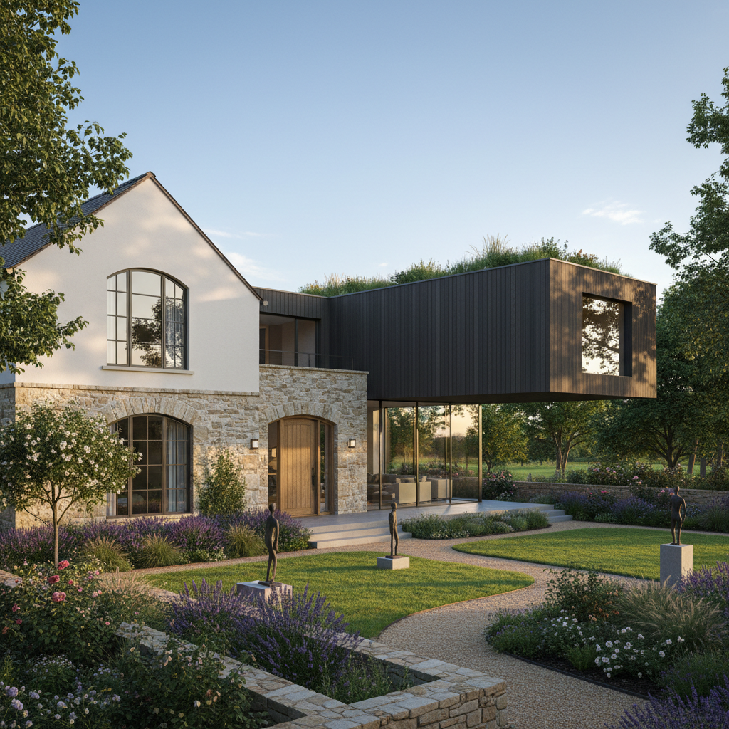 Yenilenmiş eski bir evin dış görünümü