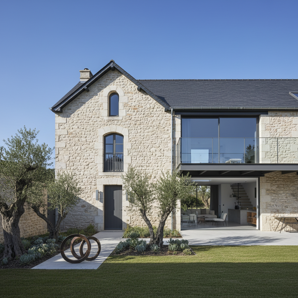 Yenilenen eski bir evin dış görünümü