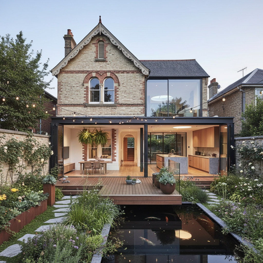 Yenilenmiş eski bir evin dış görünümü