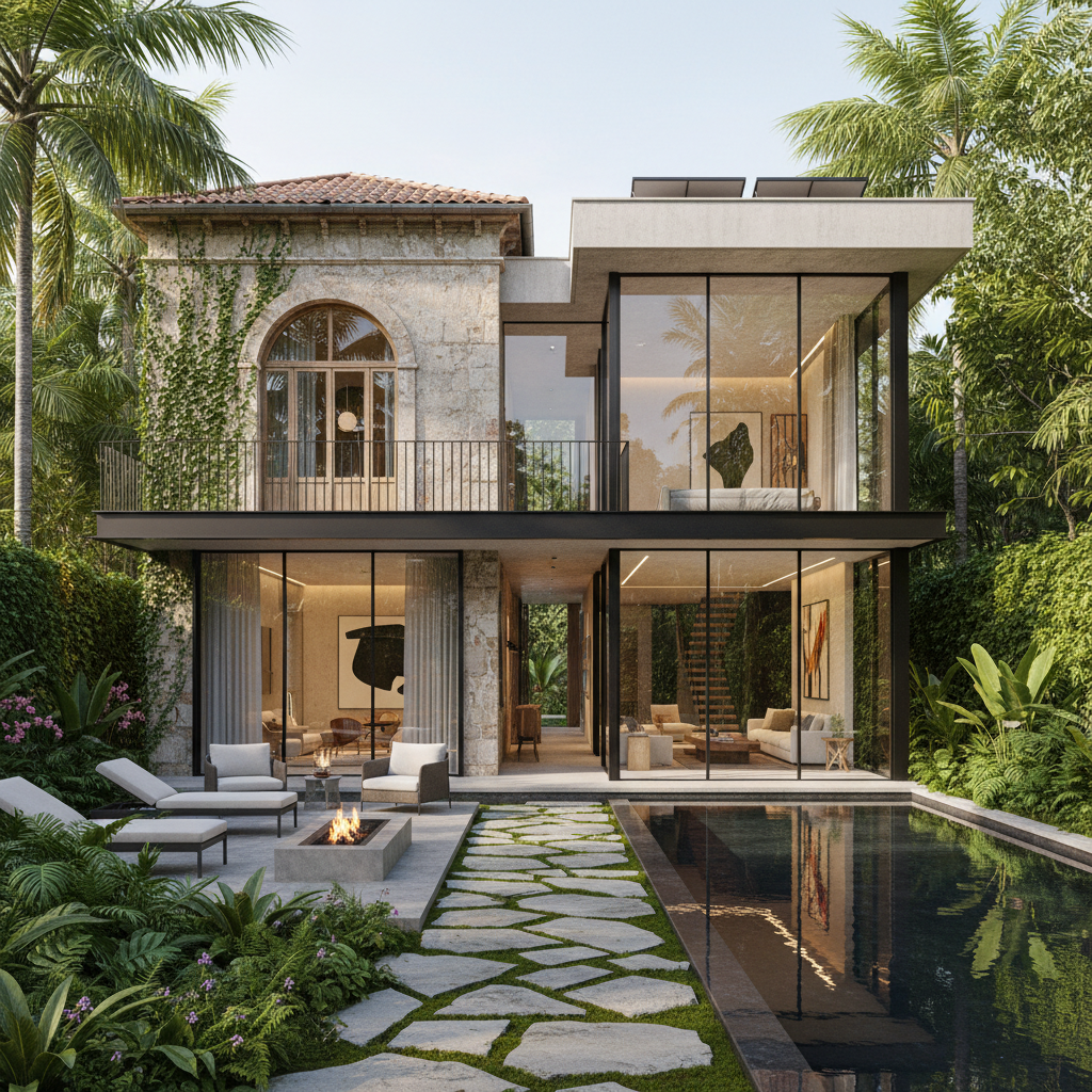 Modern tasarıma sahip eski bir villa