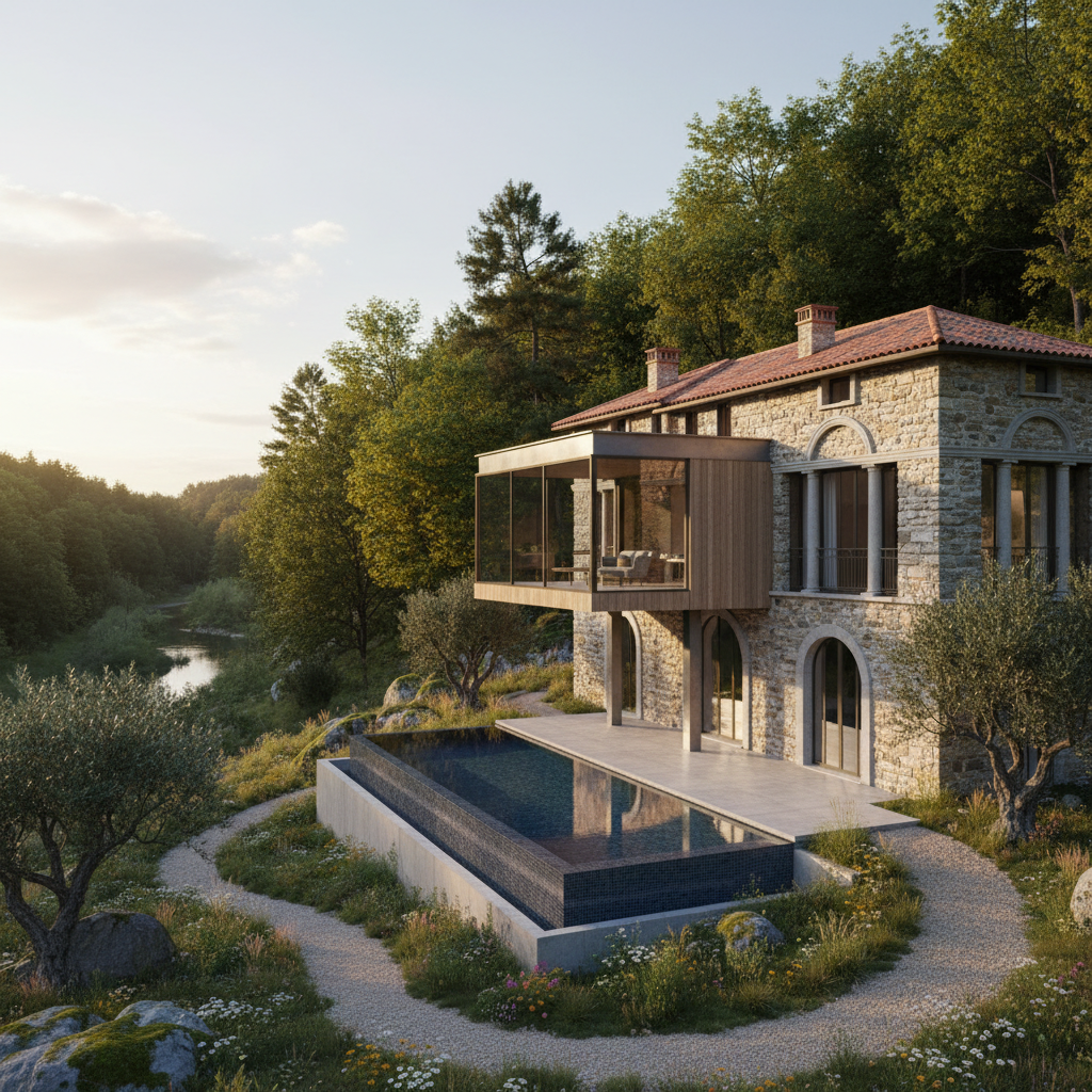 Modern hale getirilmiş eski bir villa