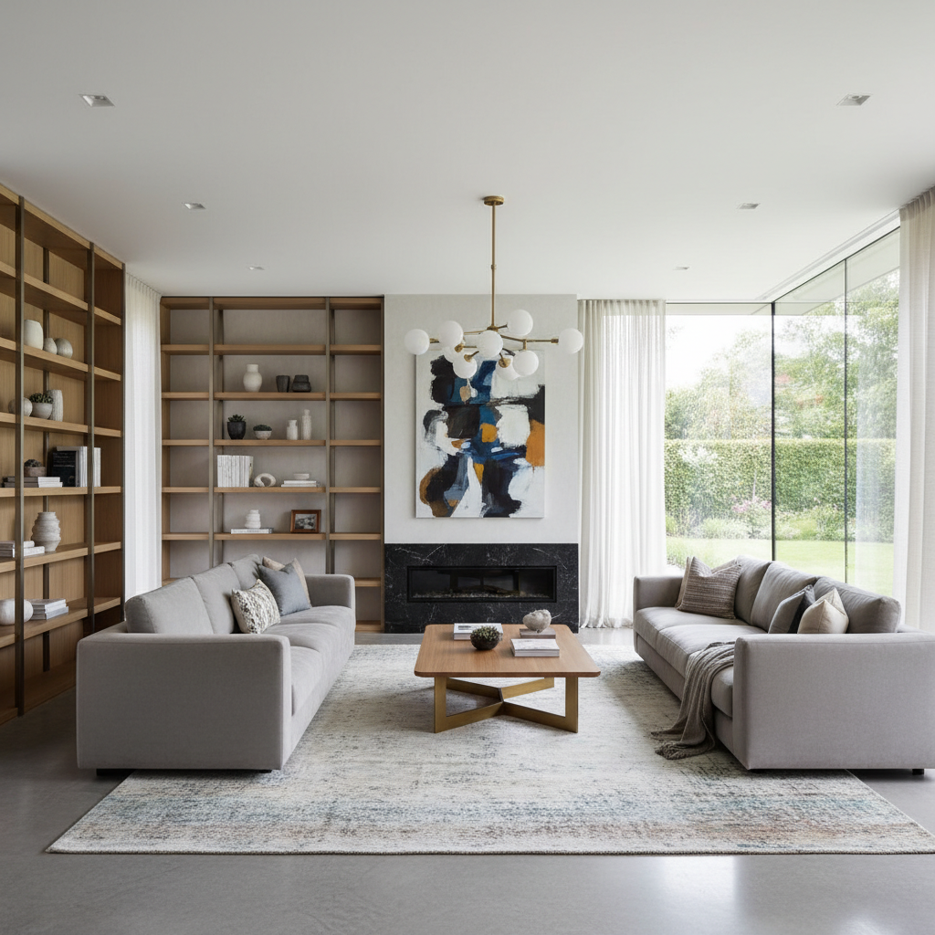 Modern ve şık bir oturma odası tadilatı