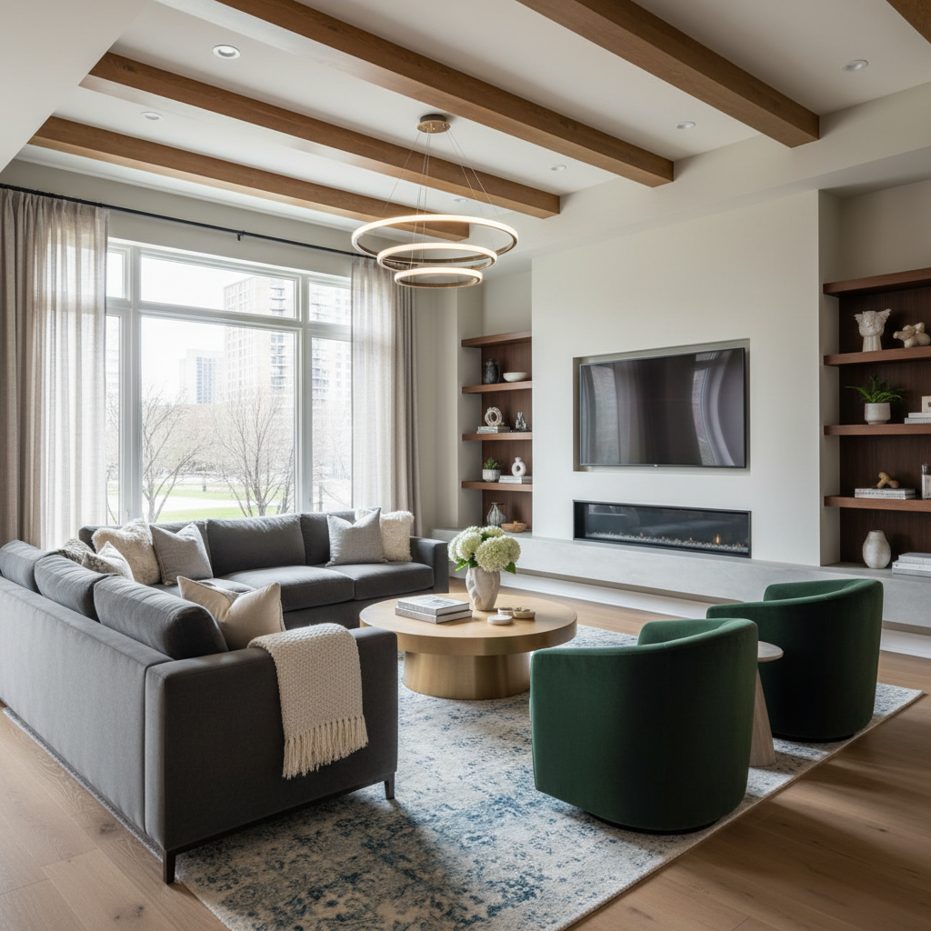 Modern tasarımla yenilenmiş bir oturma odası