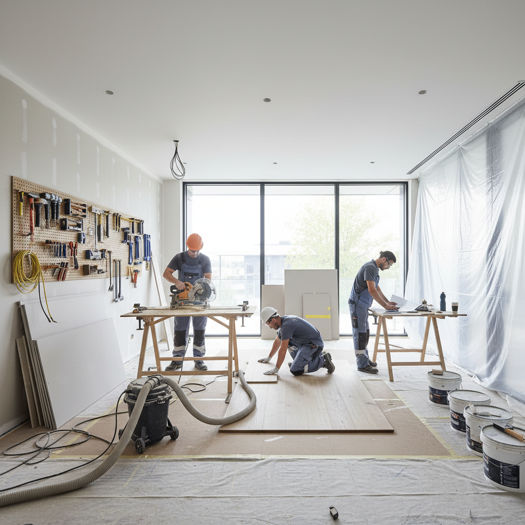 Modern bir ev tadilatı sahnesi