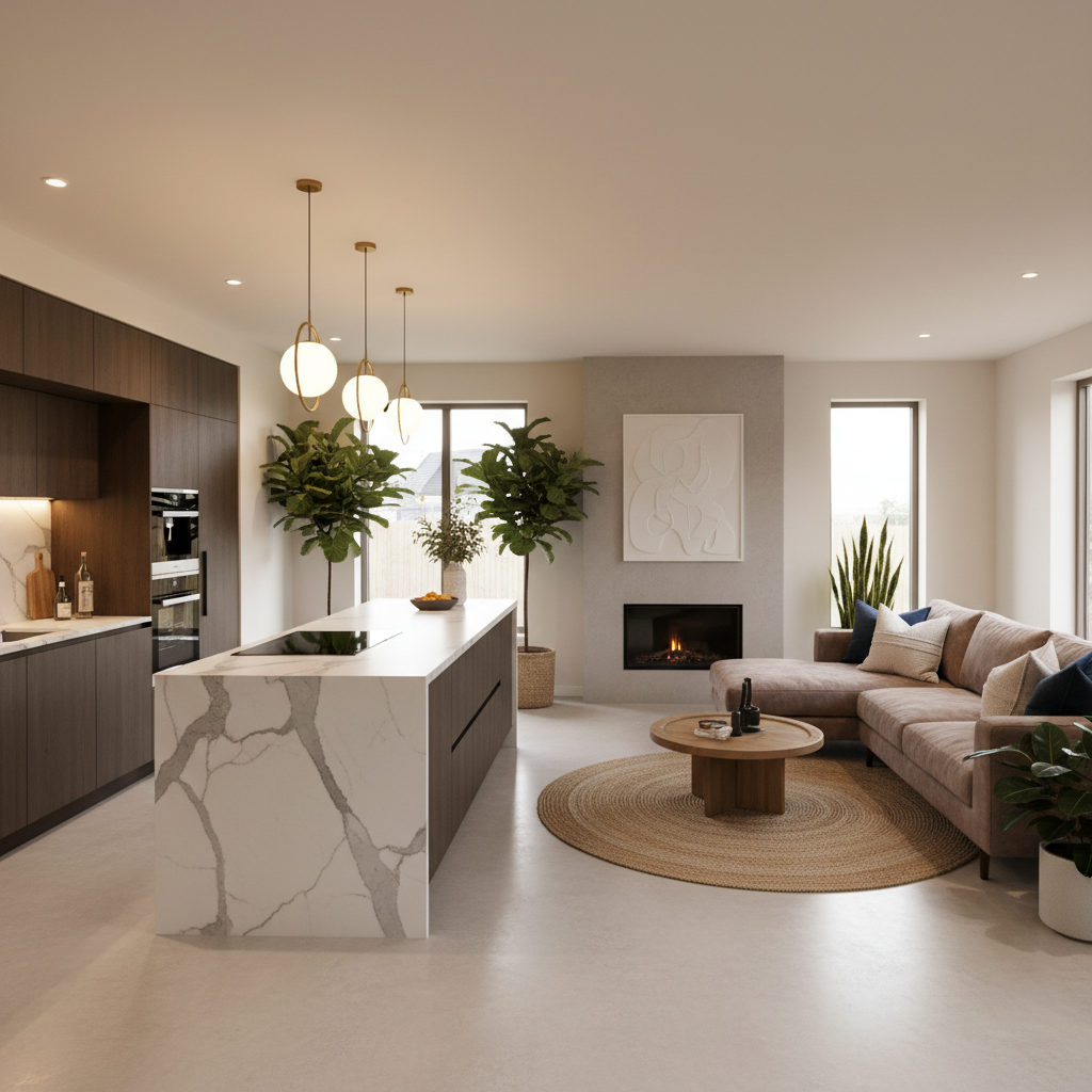 Modern ev yenileme sahnesi