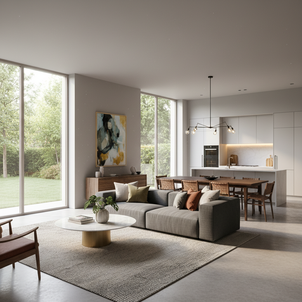 Modern bir evin iç mekan görünümü