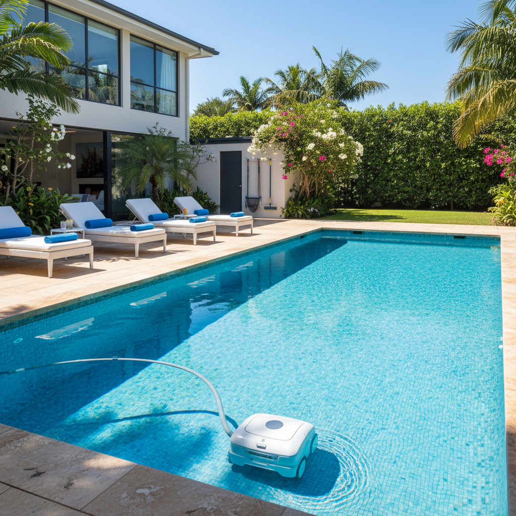 Bakımlı bir yüzme havuzu