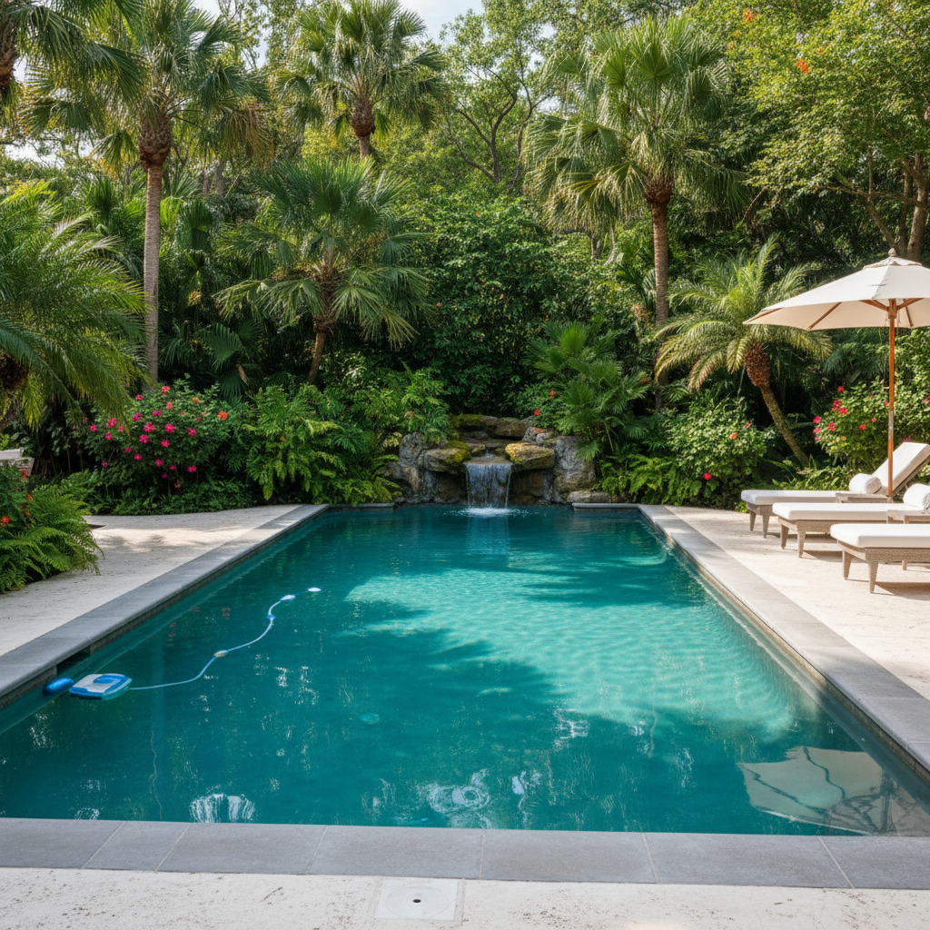 Temiz ve berrak bir havuz manzarası
