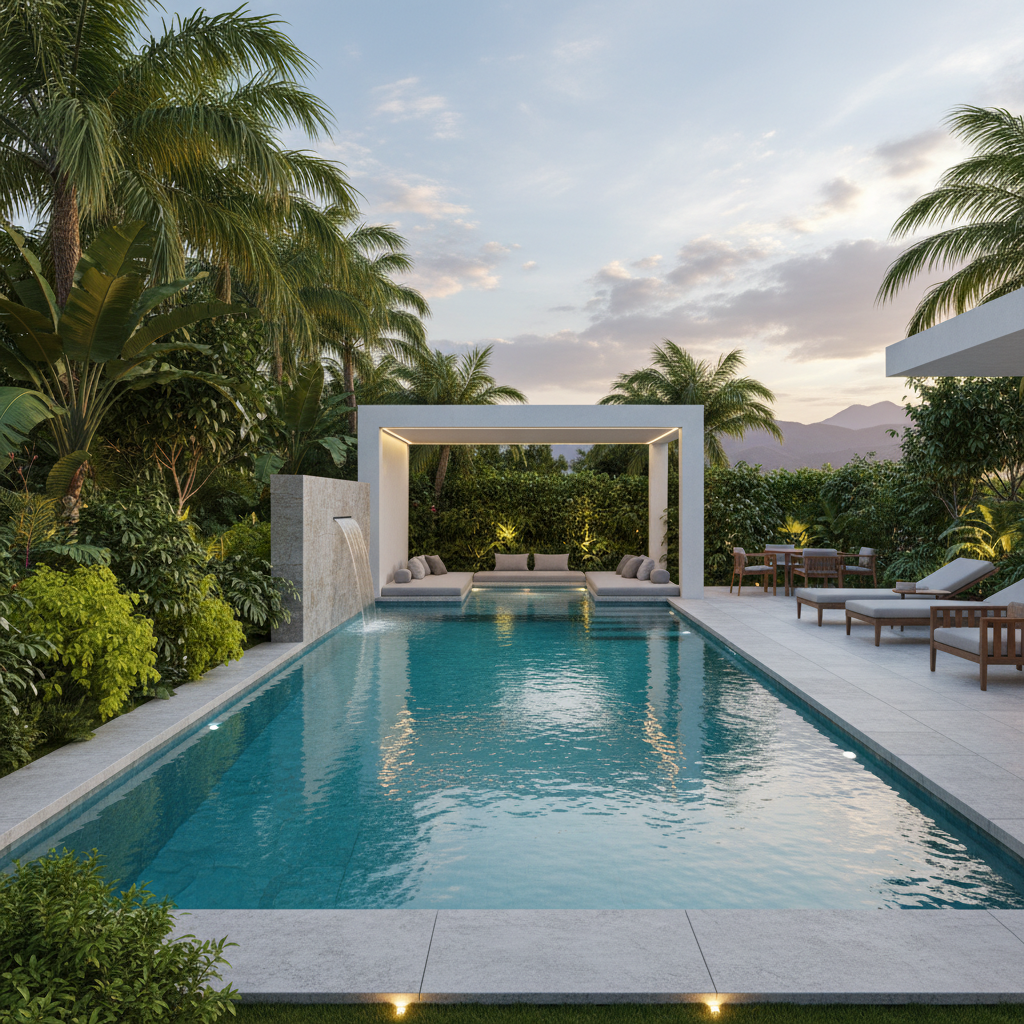 Yenilenmiş bir yüzme havuzu