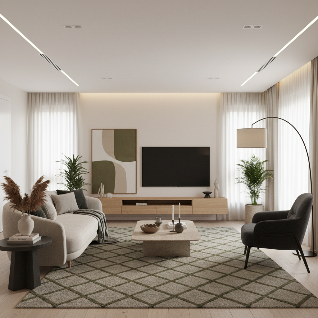 Modern bir iç mekan renk seçimi örneği.