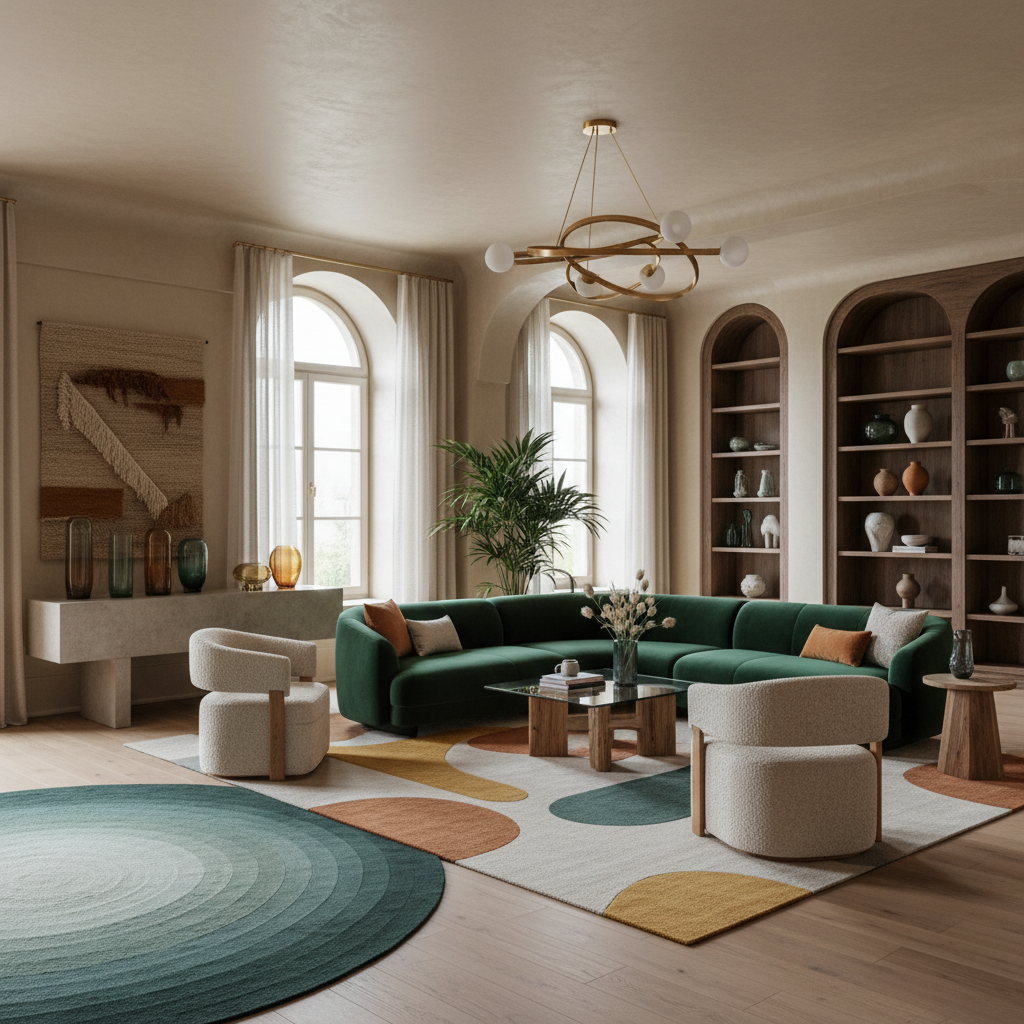 Harmonious renk paleti ile tasarlanmış bir iç mekan