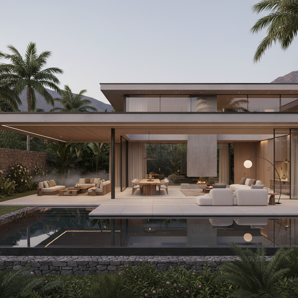 İç ve dış mekan uyumlu modern villa tasarımı