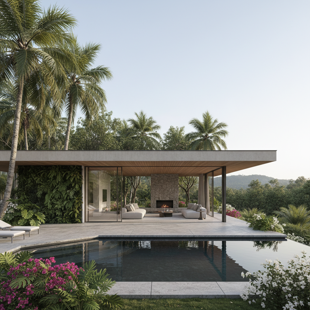 Modern villa tasarımı ile uyumlu iç ve dış mekan