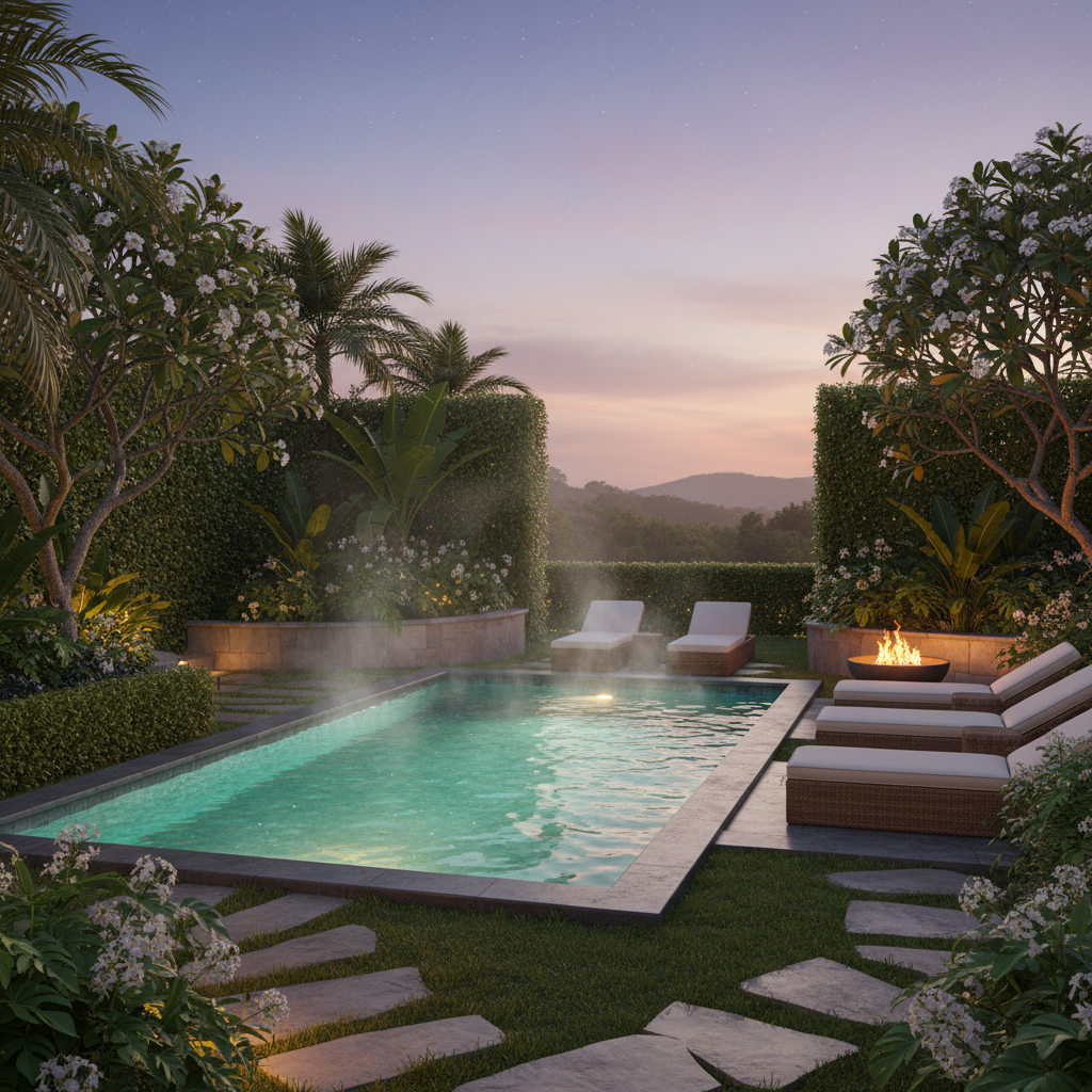 Isıtmalı havuz manzarası