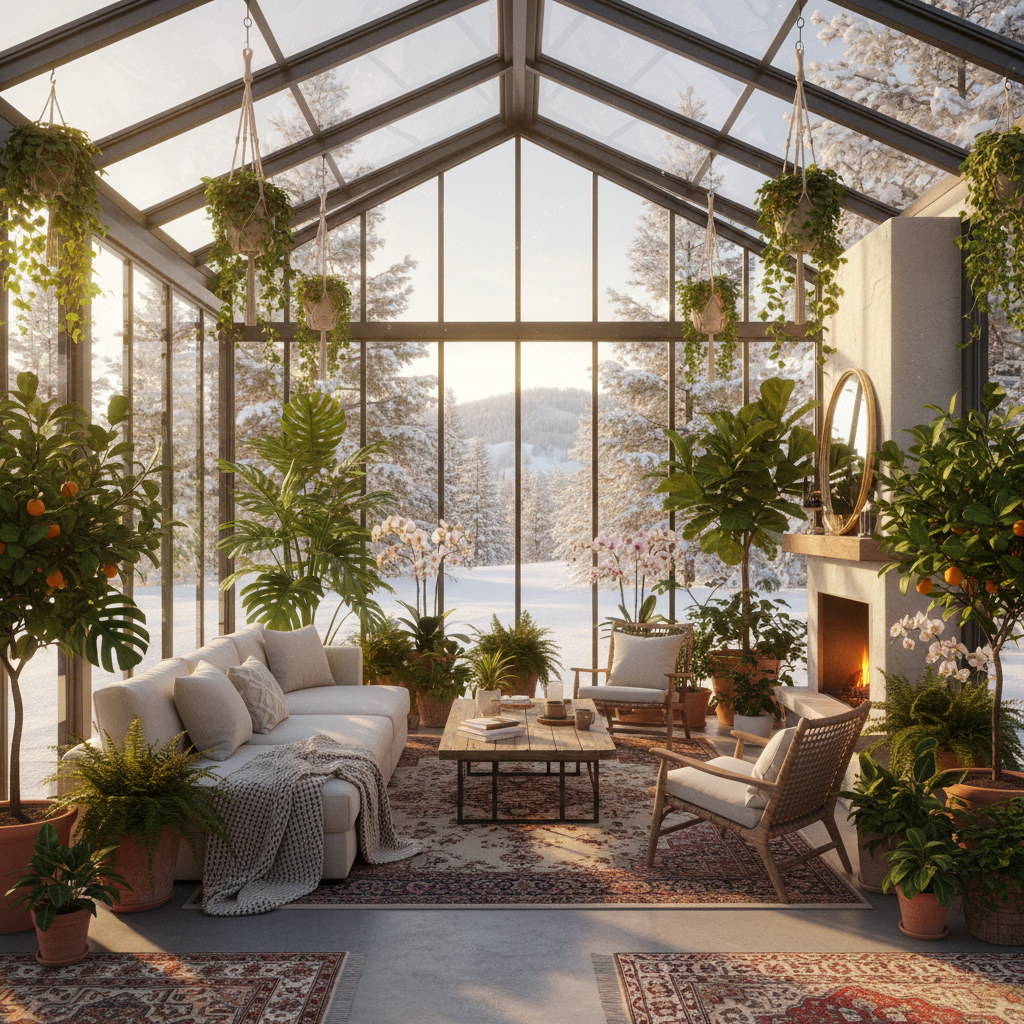 Kış bahçesi iç mekan görüntüsü