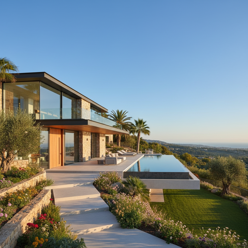 Güneşli bir ortamda güzel bir villa tadilatı