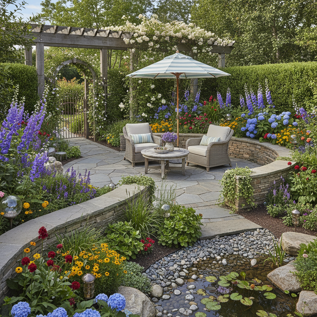 Küçük, estetik bir bahçe tasarımı