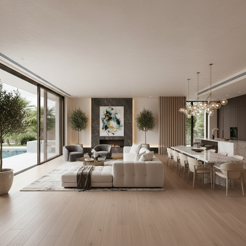 Lüks villa renovasyonu iç mekan görünümü