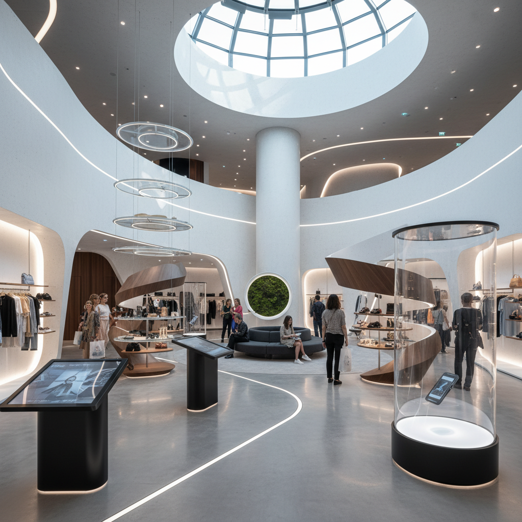 Modern bir perakende mağaza iç tasarımı