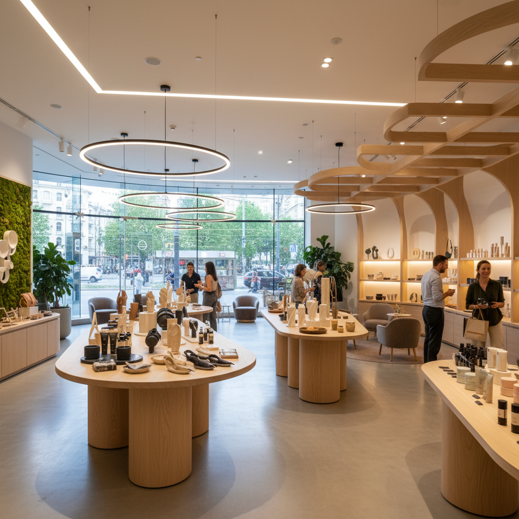 Modern bir perakende mağazasının iç tasarımı