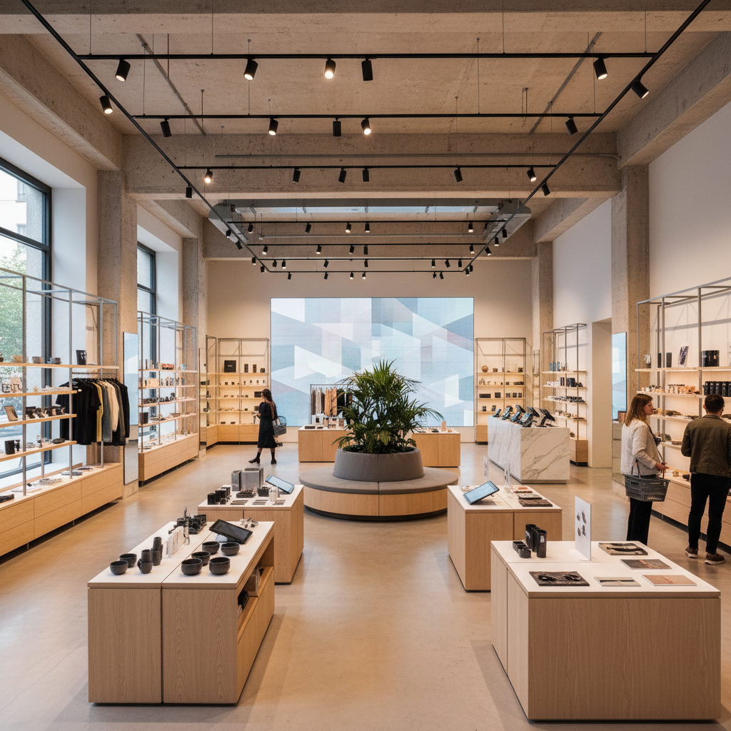 Modern bir perakende mağaza iç tasarımı