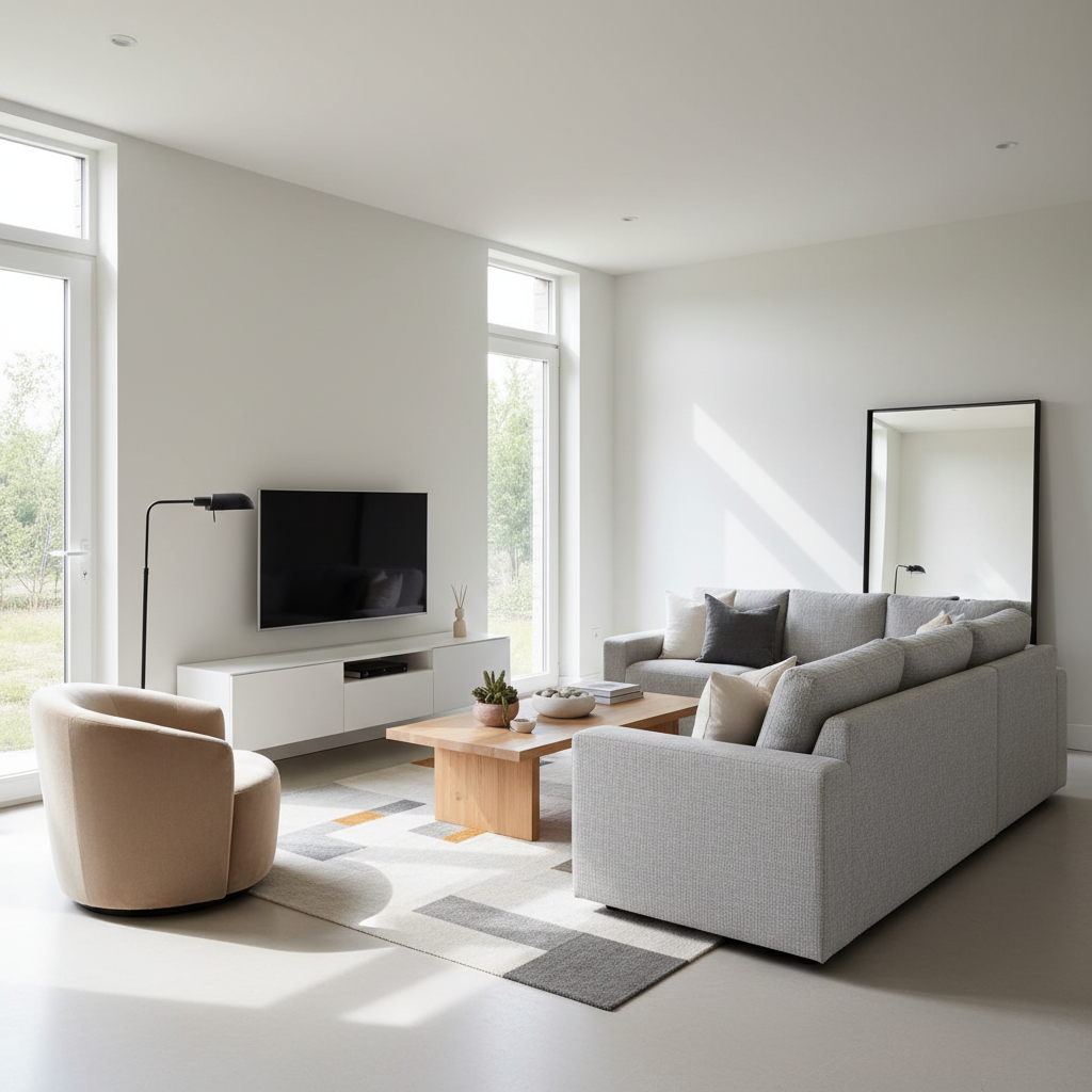 Minimalist bir oturma odası tasarımı