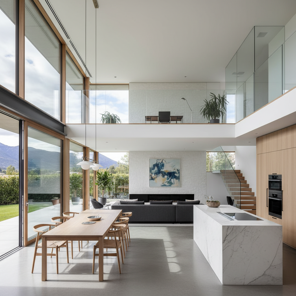 Modern minimalist ev tasarımı örneği.