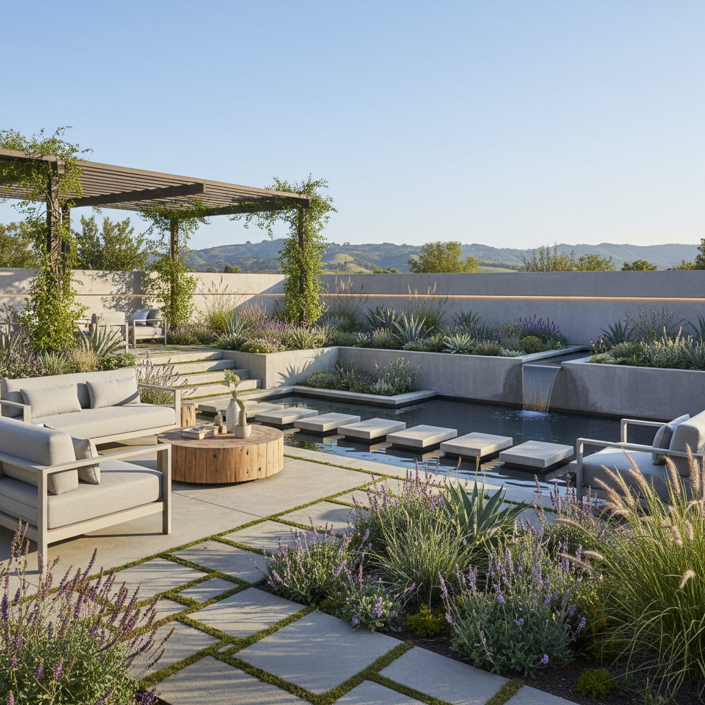 Modern bahçe tasarımı ve sürdürülebilir bitkiler