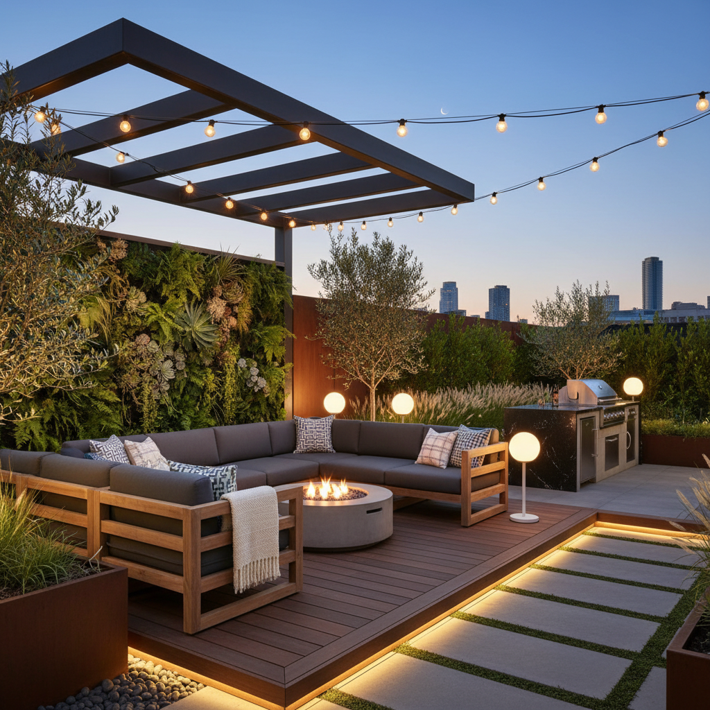 Modern dış mekan dekorasyonu örneği