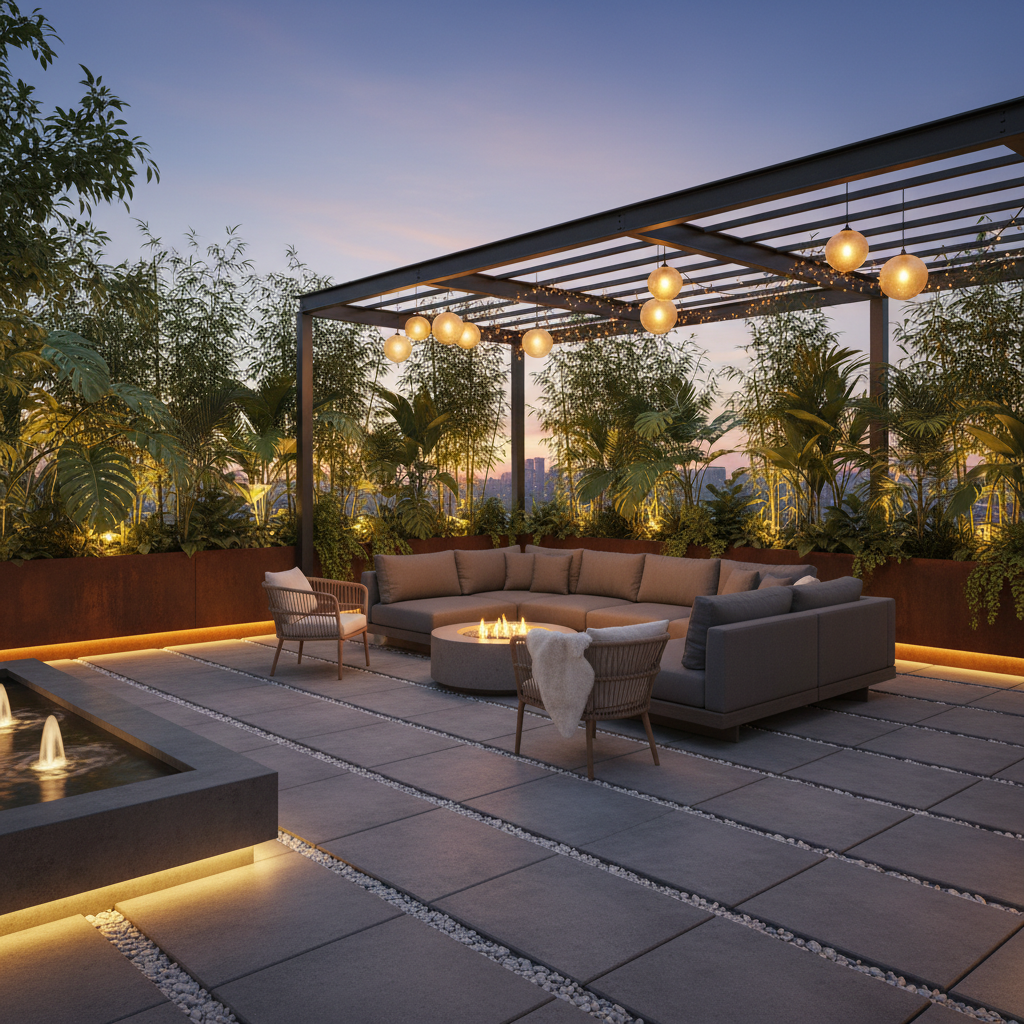 Modern dış mekan dekorasyonu örneği