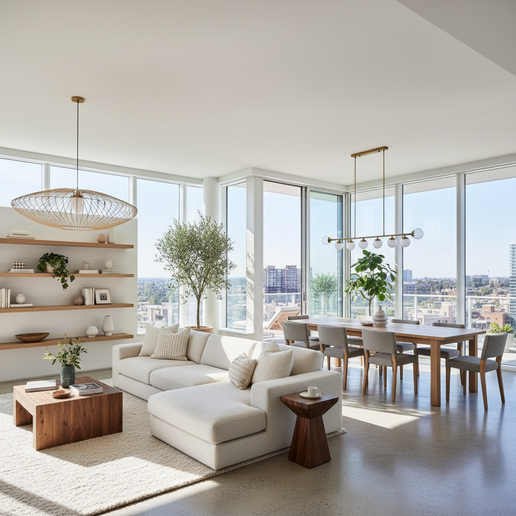 Modern ve davetkar mekan tasarımı örneği.