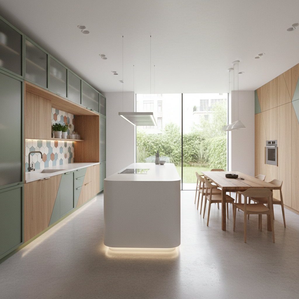 Modern bir mutfak iç tasarımı